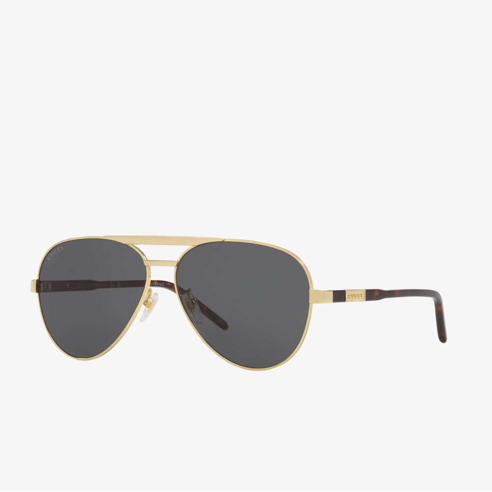 Gucci Gold Frame Sunglasses with Black Lenses